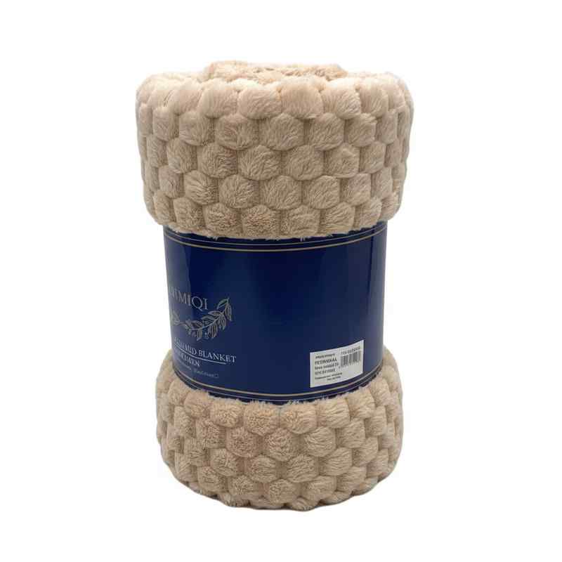 [HV1195] Frazada manta polar 1 plaza, texturizada, varios colores