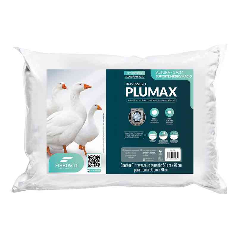 [HV1220] Almohada de guata siliconada FIBRASCA, con funda, en bolsa