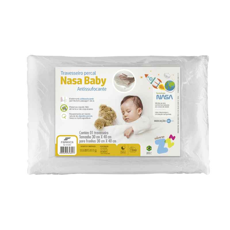 [HV1226] Almohada infantil anatómica FIBRASCA, viscoelástica antisofoco, en bolsa