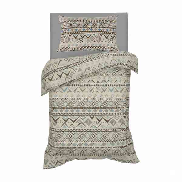 [HV1242A] Sábanas 1 plaza Berlina by Teka, con diseño, 88x188x30 140x220 50x70cm, set de 3 piezas, 50% poliéster 50% algodón, 160 hilos,en sobre de PVC