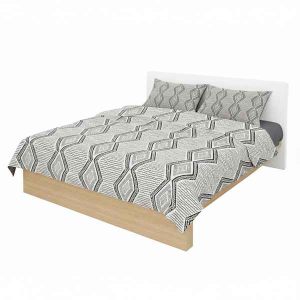 [HV1247A] Sábanas Queen size Berlina by Teka, con diseño, 158x198x30 240x250 50x70cm, set de 4 piezas 100% algodón, 120 hilos, en sobre de PVC