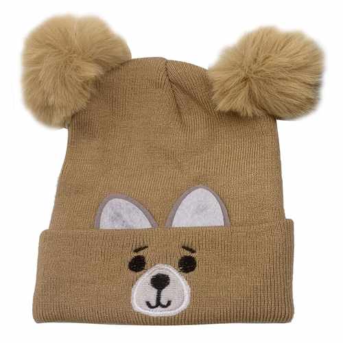 [HV1295] Gorro infantil, de poliéster, con pompones, varios colores
