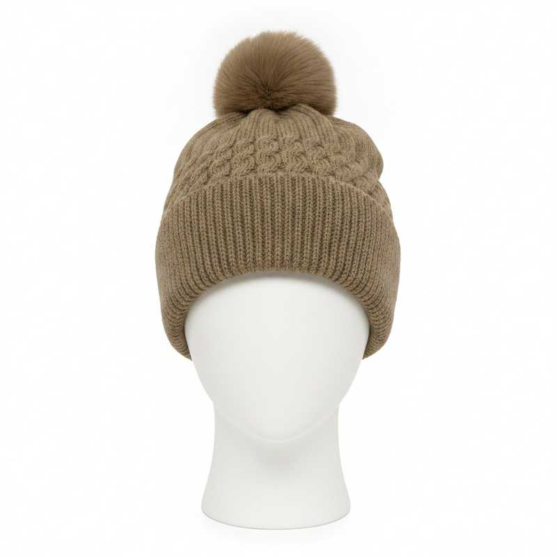 [HV1298] Gorro de adulto tejido, con pompón, varios colores