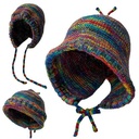Gorro de adulto tejido, cubre orejas con lazo