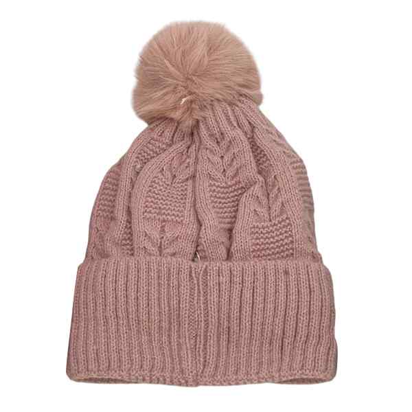 Gorro de adulto tejido, con pompón