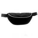 Riñonera de tela nylon impermeable negro, en bolsa