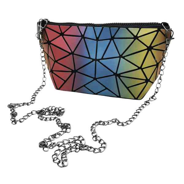 [HW1115] Cartera de PU, geométrica tornasolada