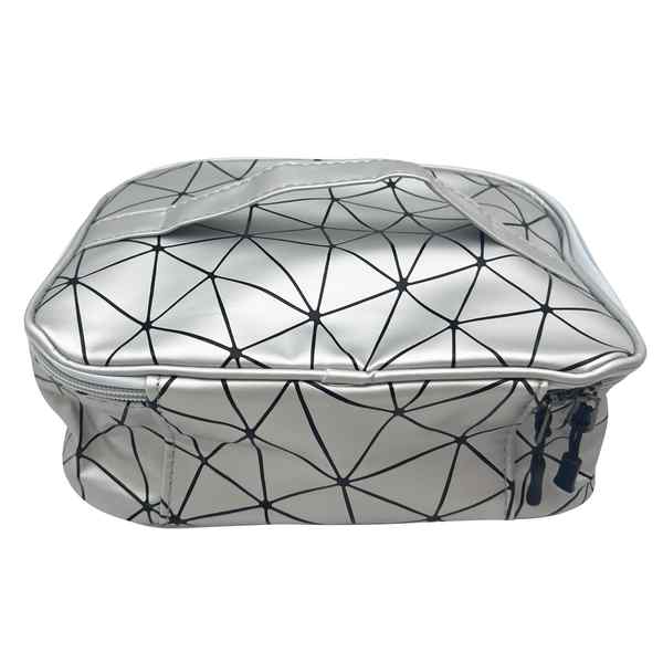 [HW1119] Neceser de PU con cierre, asa y bolsillo interior, 2 colores