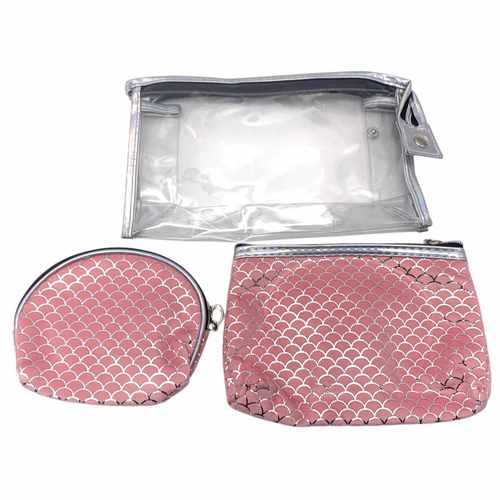 [HW1168] Neceser de PVC con cierre, x3, en bolsa, varios colores
