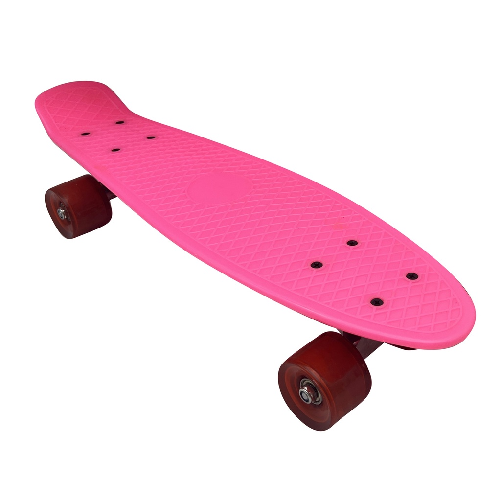 [J2121A] Skate de plástico penny ROSADO, ruedas de PVC anchas, trucks de metal