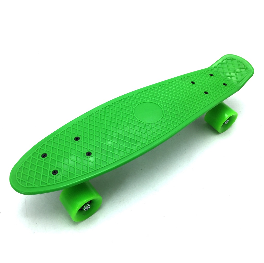 [J2121C] Skate de plástico penny VERDE, ruedas de PVC anchas, trucks de metal