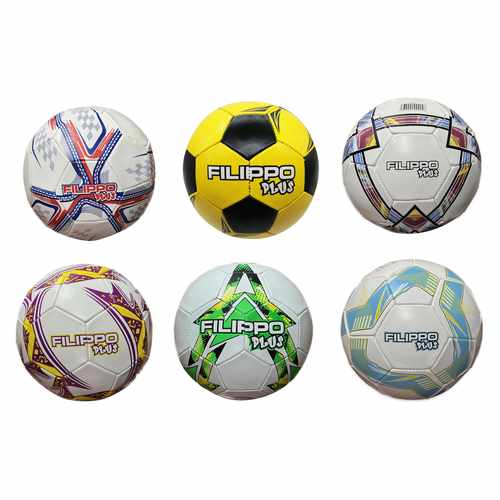 [J435ZZ] Pelota de fútbol, N°5 cosida, Filippo Plus CAJA x40 surtidas