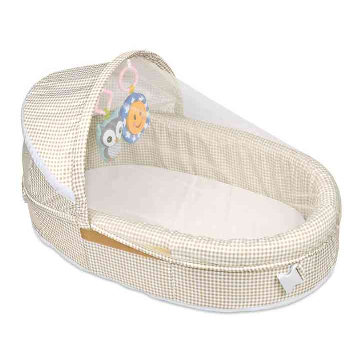 [J5207C] Cuna nido de contención plegable,móviles mosquitero asas mochila, CUADRILLE, en caja