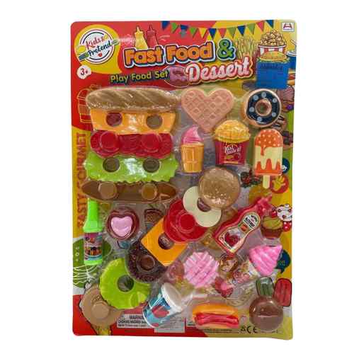 [JA2189] Set de cocina, 25 piezas comida rápida en blister