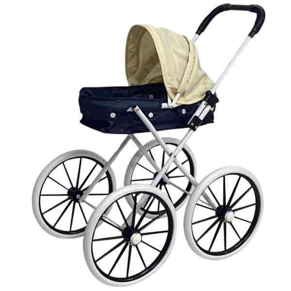 [JA2326] Coche para muñeca, de metal, cuna con techo, en bolsa