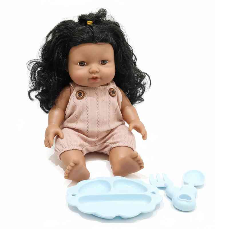 Muñeca con sonido con 3 accesorios, en caja