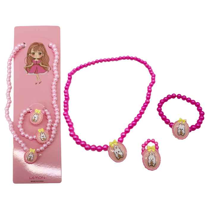 [JA2384] Set de belleza collar, pulsera y anillo, PACK x12 varios colores