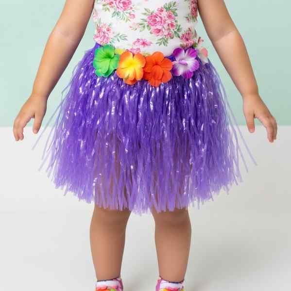 [JA2391] Disfraz pollera hawaiana, en bolsa varios colores
