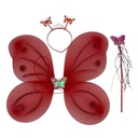 Disfraz alitas, mariposa con tiara y varita, en bolsa varios colores