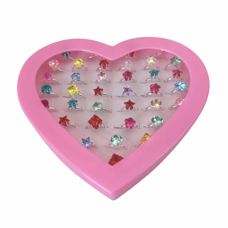 [JA2401] Anillos de metal x36, en caja corazón