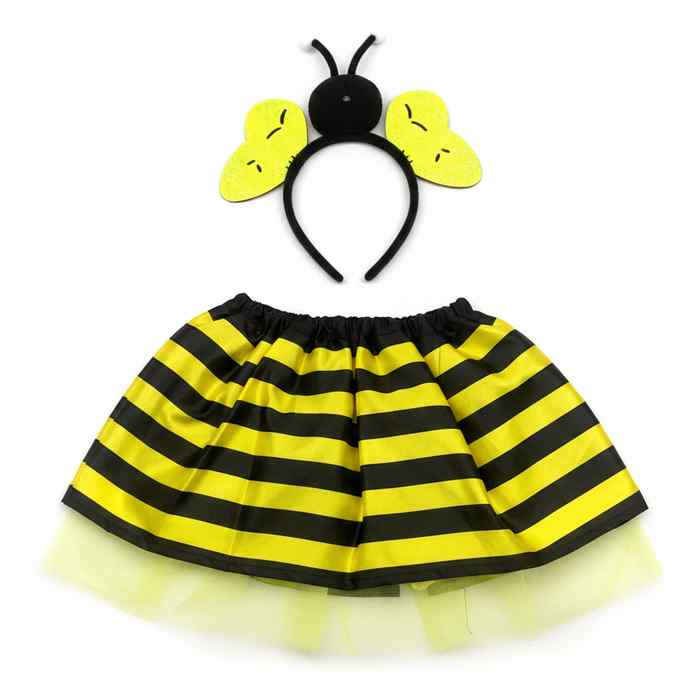 [JA2434] Disfraz pollera, con tiara abeja
