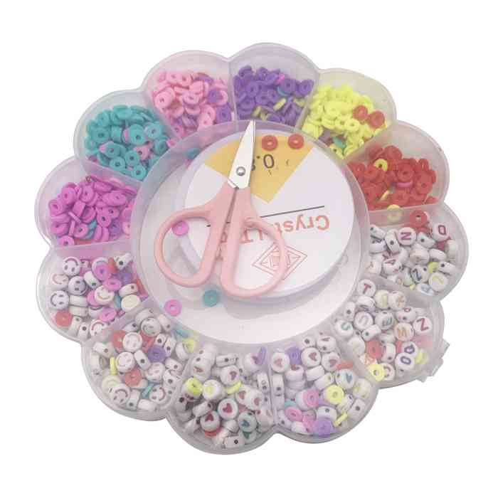 [JA2539] Cuentas para armar pulseras y collares, con accesorios, en caja de plástico