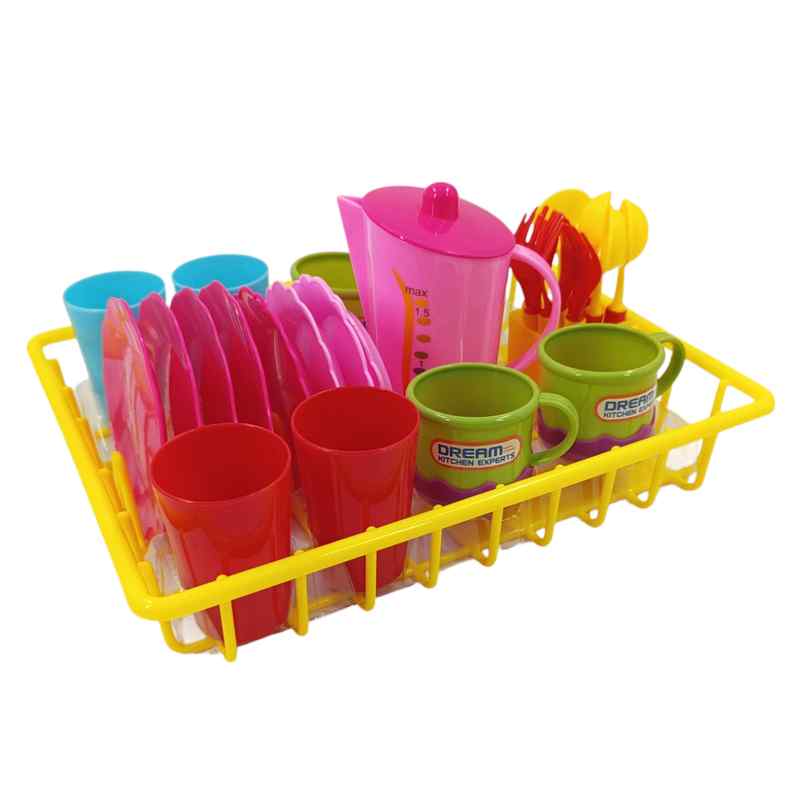 Set de cocina, con escurridor y accesorios, en burbuja