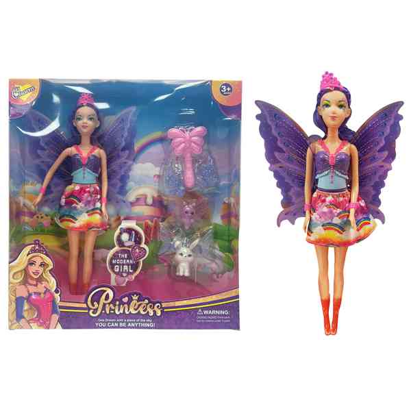 [JA2573] Muñeca hada con mascota y accesorios, en caja 2 colores