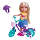 Muñeca articulada con bicicleta y accesorios, en caja