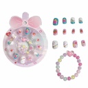 Set de belleza, uñas postizas, con pulsera, en estuche de plástico