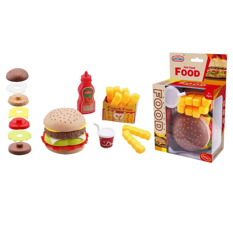 [JA2672] Set de cocina, hamburguesa encastrable y accesorios, en caja