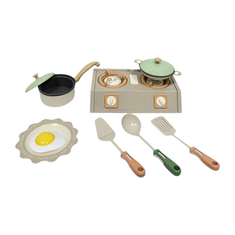 [JA2676] Set de cocina, 10 piezas de plástico reciclado, en caja