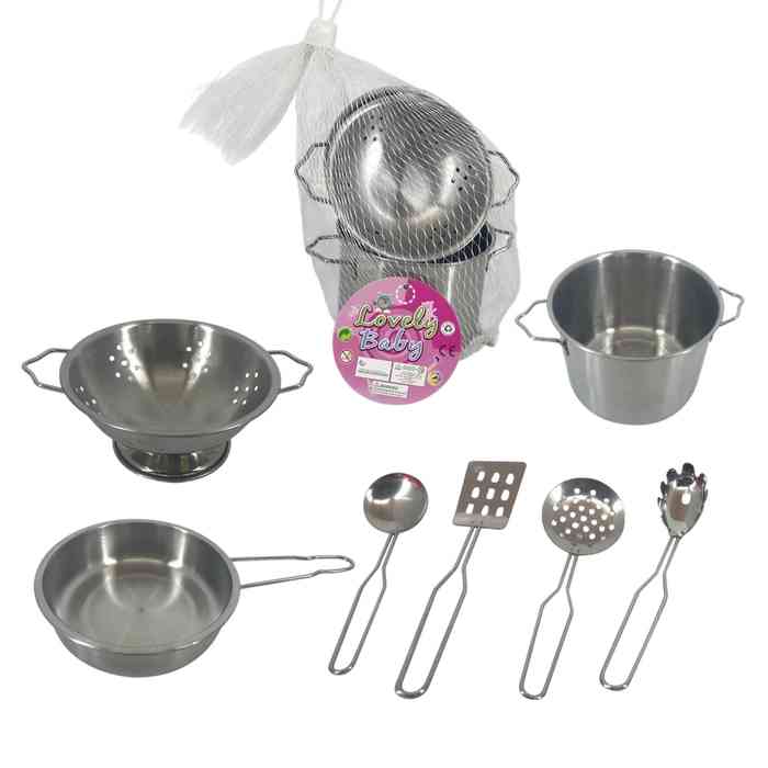 [JA2677] Set de cocina, 7 piezas de metal, en red