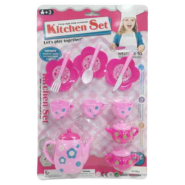 [JA2707] Juego de té, 12 piezas, de plástico, en blister
