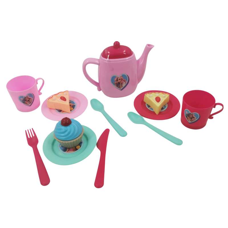 [JA2708] Juego de té, de plástico, 13 piezas, en red