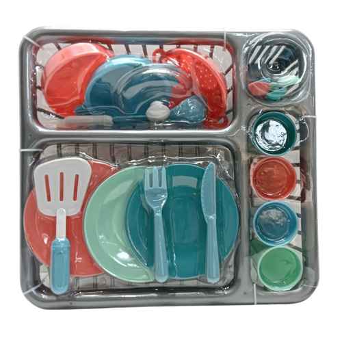 [JA2709] Set de cocina, con escurridor y accesorios, 28 piezas, en burbuja
