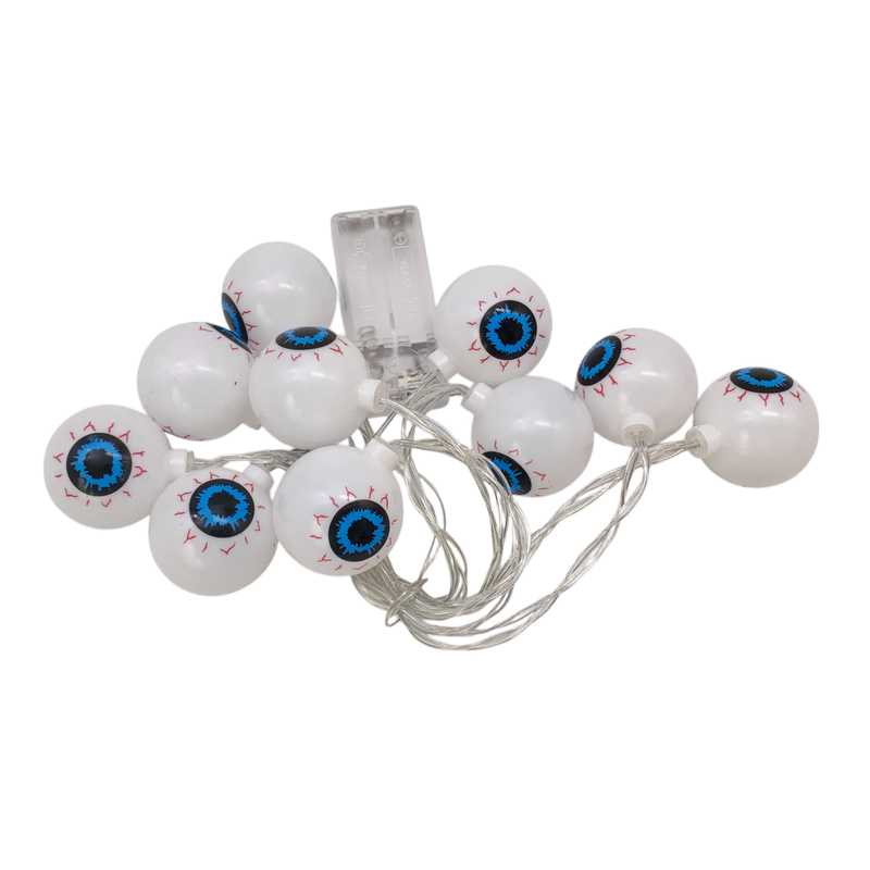 [JH1004] Guirnalda 10 luces LED ojos, 2AA, en bolsa