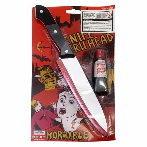 [JH1026] Cuchillo con sangre, en blister