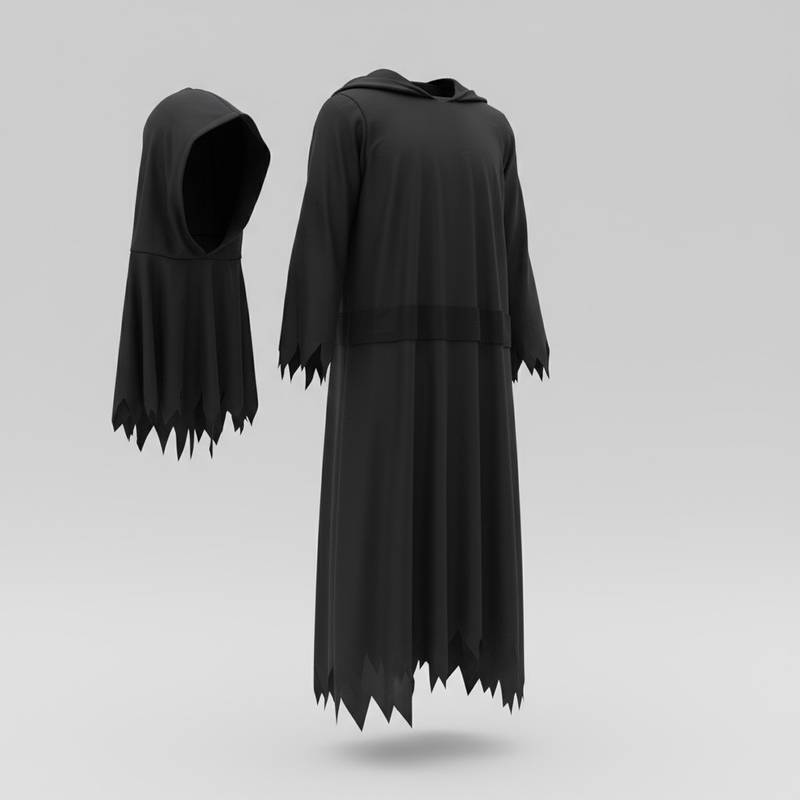 [JH1034] Disfraz de bruja, vestido y capa, en bolsa