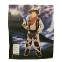 Disfraz cowboy, poliéster, 3 piezas en bolsa