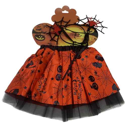 [JH1047] Disfraz pollera, tiara y varita para Halloween, en cartón