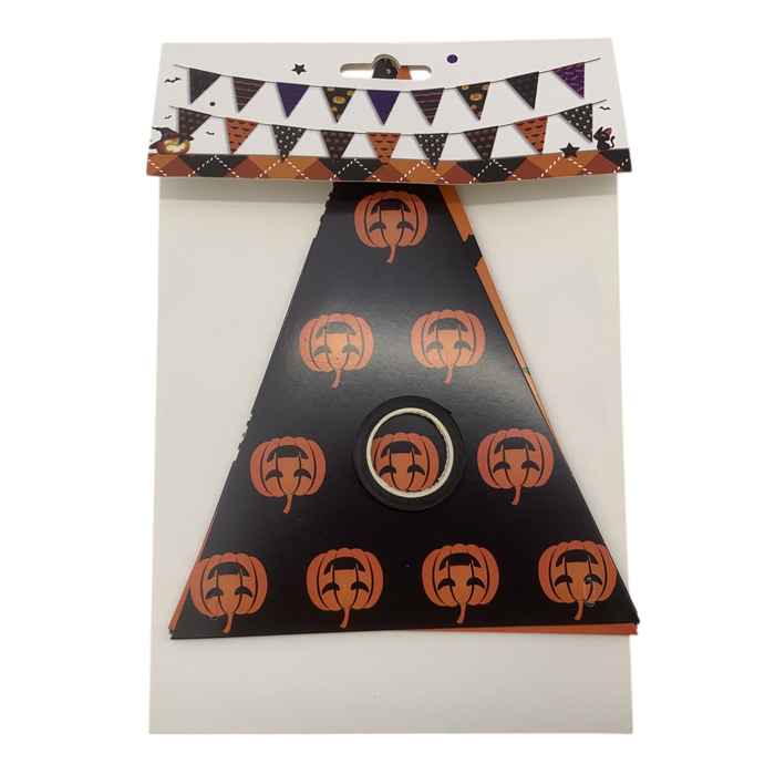[JH1053] Adorno para colgar, 9 banderines de cartón, diseños de halloween
