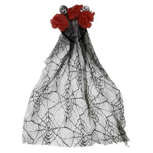 Tiara con aplique flores y velo