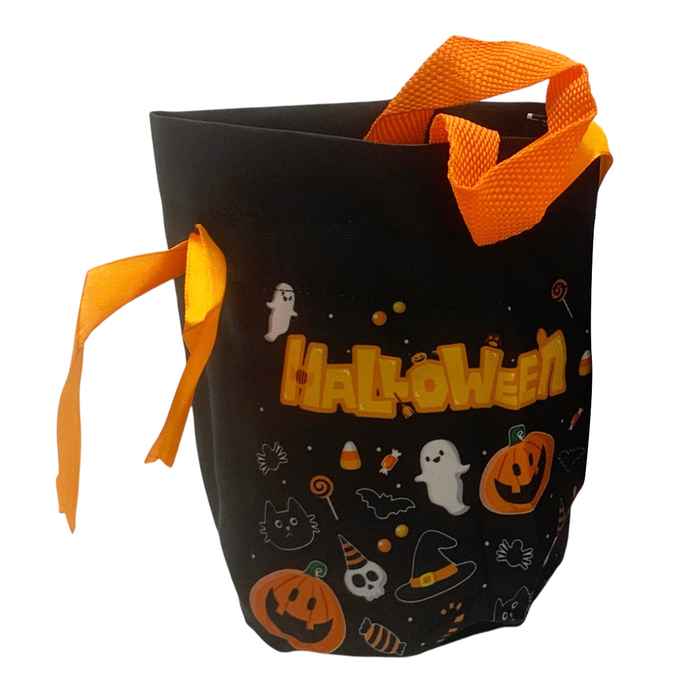 [JH1065] Bolsa para golosinas, de franela con asa, varios diseños para Halloween, varios diseños PACKx10