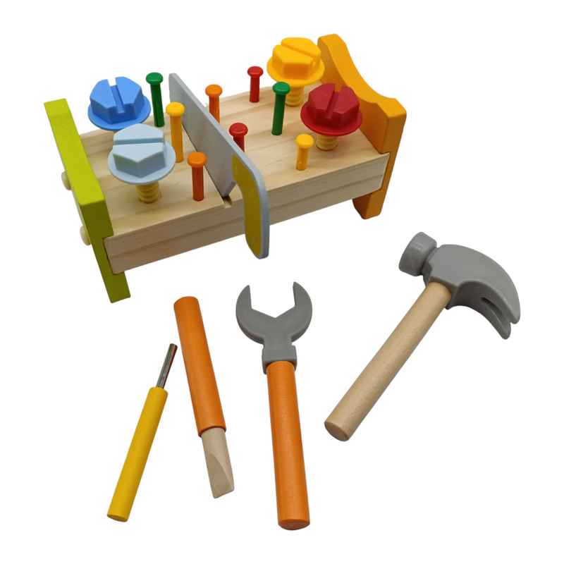 [JO5421] Herramientas 17 piezas con banco de madera, en caja