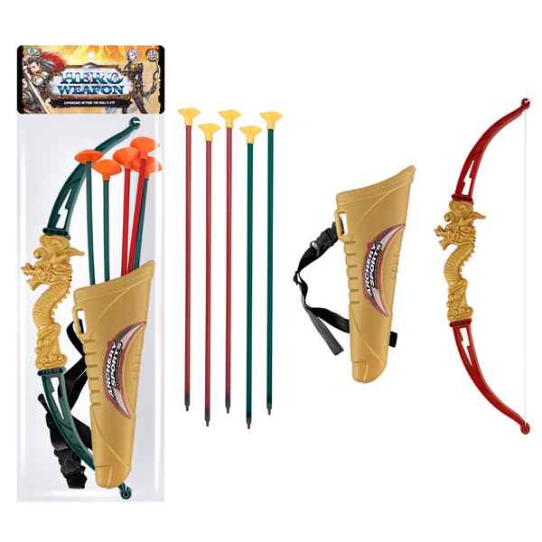 [JO5697] Arco y flechas x5 con carcaj, en bolsa