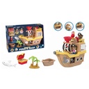 Muñeco pirata con barco y accesorios, en caja