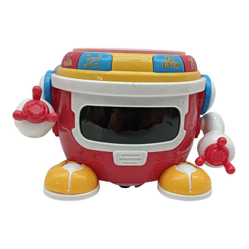 [JO5736] Didáctico tambor robot con proyector, sonido y movimiento, 3AA, en caja