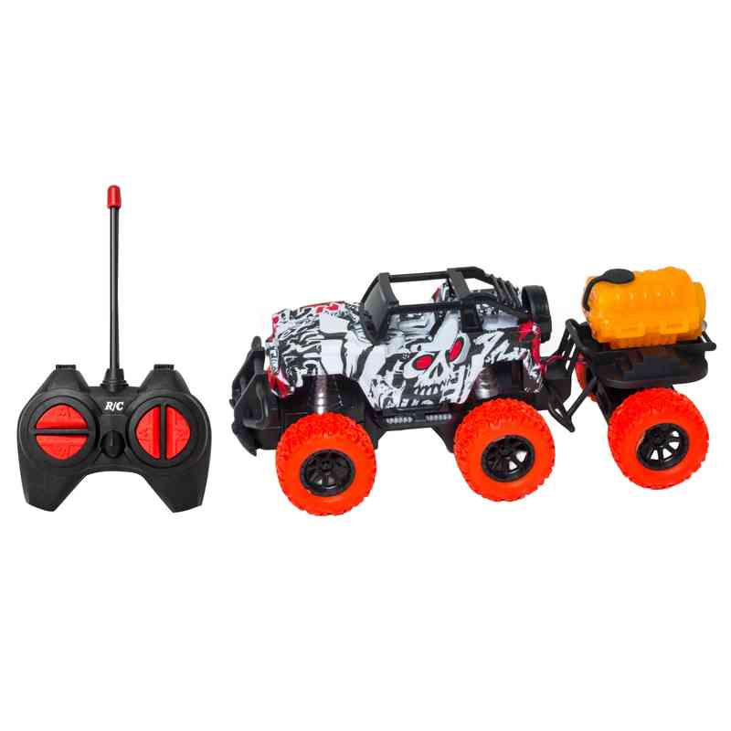 [JO5758] Jeep a control remoto, con zorra con luz, en caja, varios colores