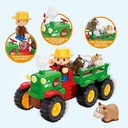 Tractor con zorra y animales, con sonido y movimiento, 3AA, en caja
